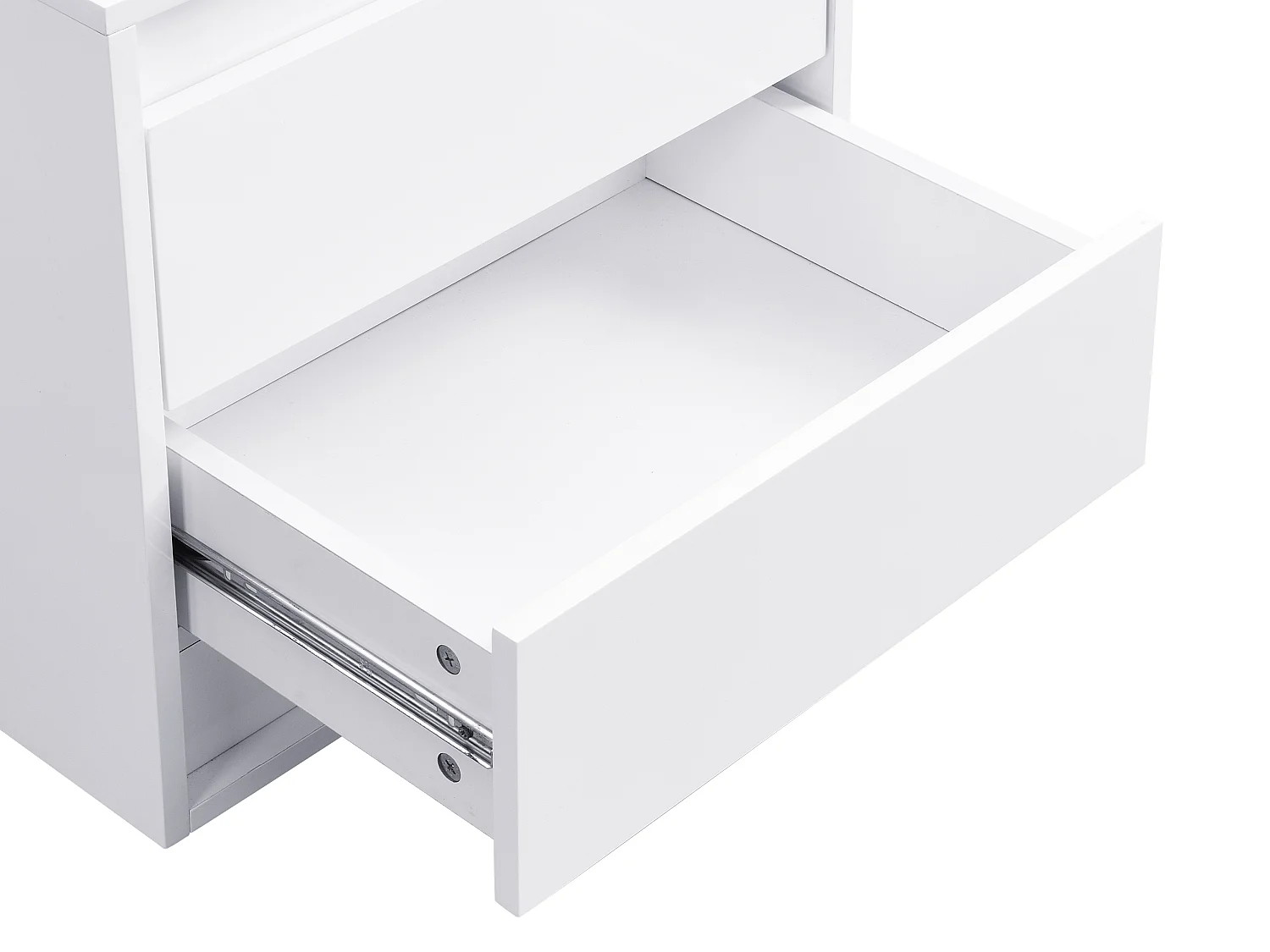 Nachtkastje met 2 lades - Met ledverlichting - Mdf - Wit - RUKALO