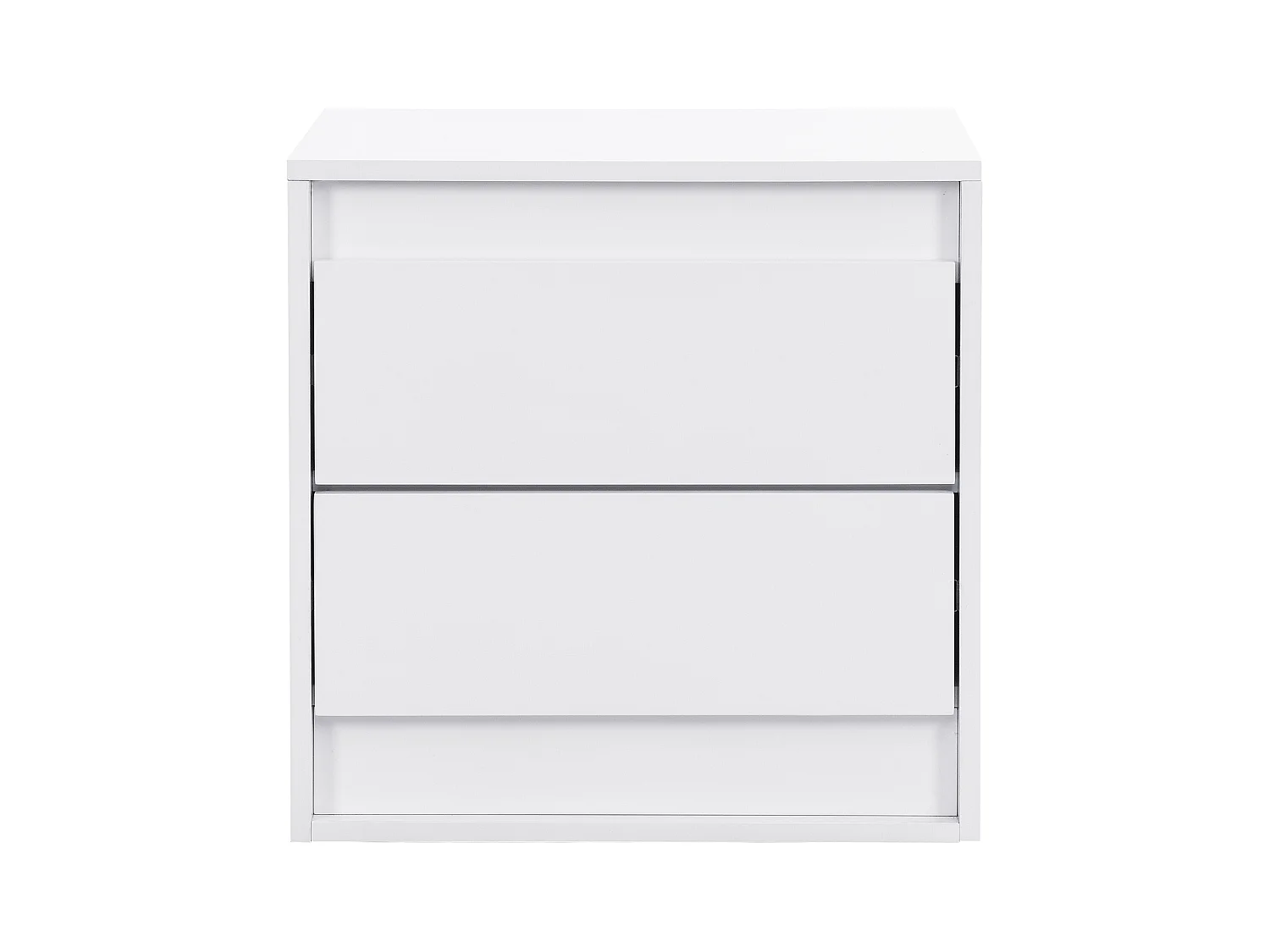 Sängbord med 2 lådor - Med LEDs - MDF - Vit - RUKALO