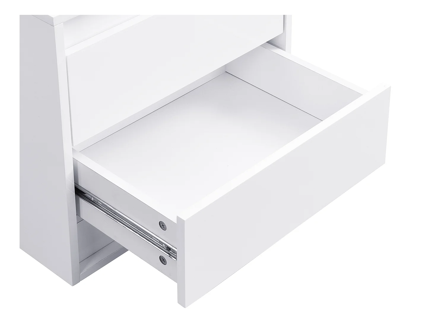 Sängbord med 2 lådor - Med LEDs - MDF - Vit - RUKALO