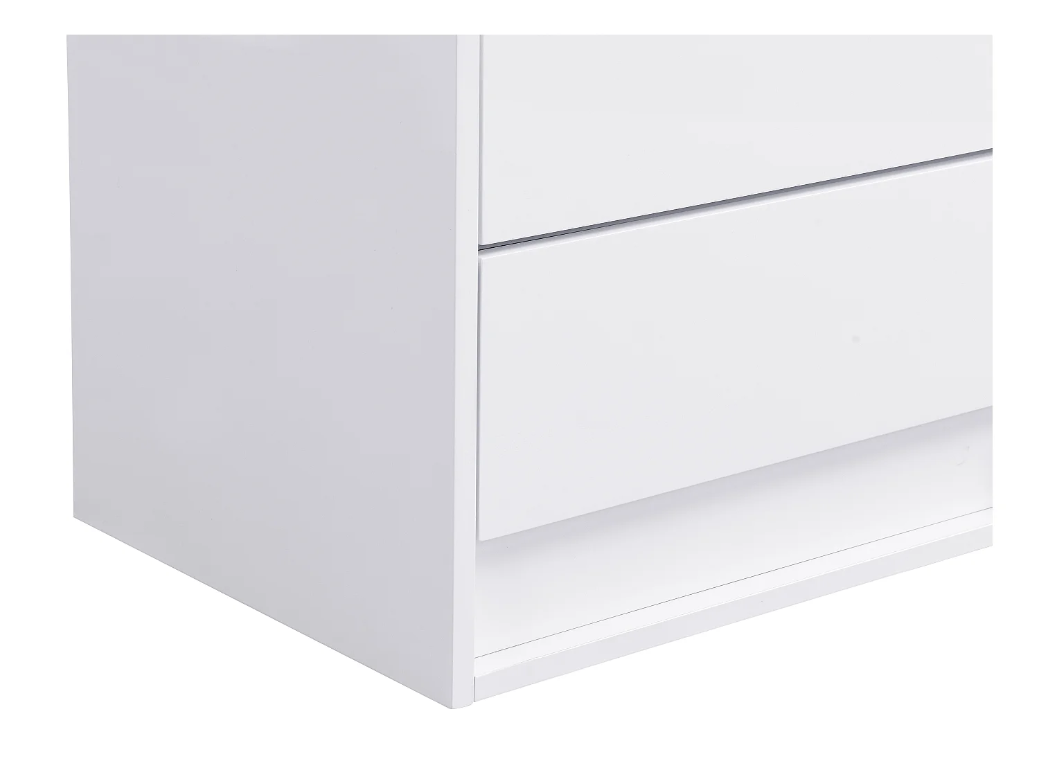 Sängbord med 2 lådor - Med LEDs - MDF - Vit - RUKALO