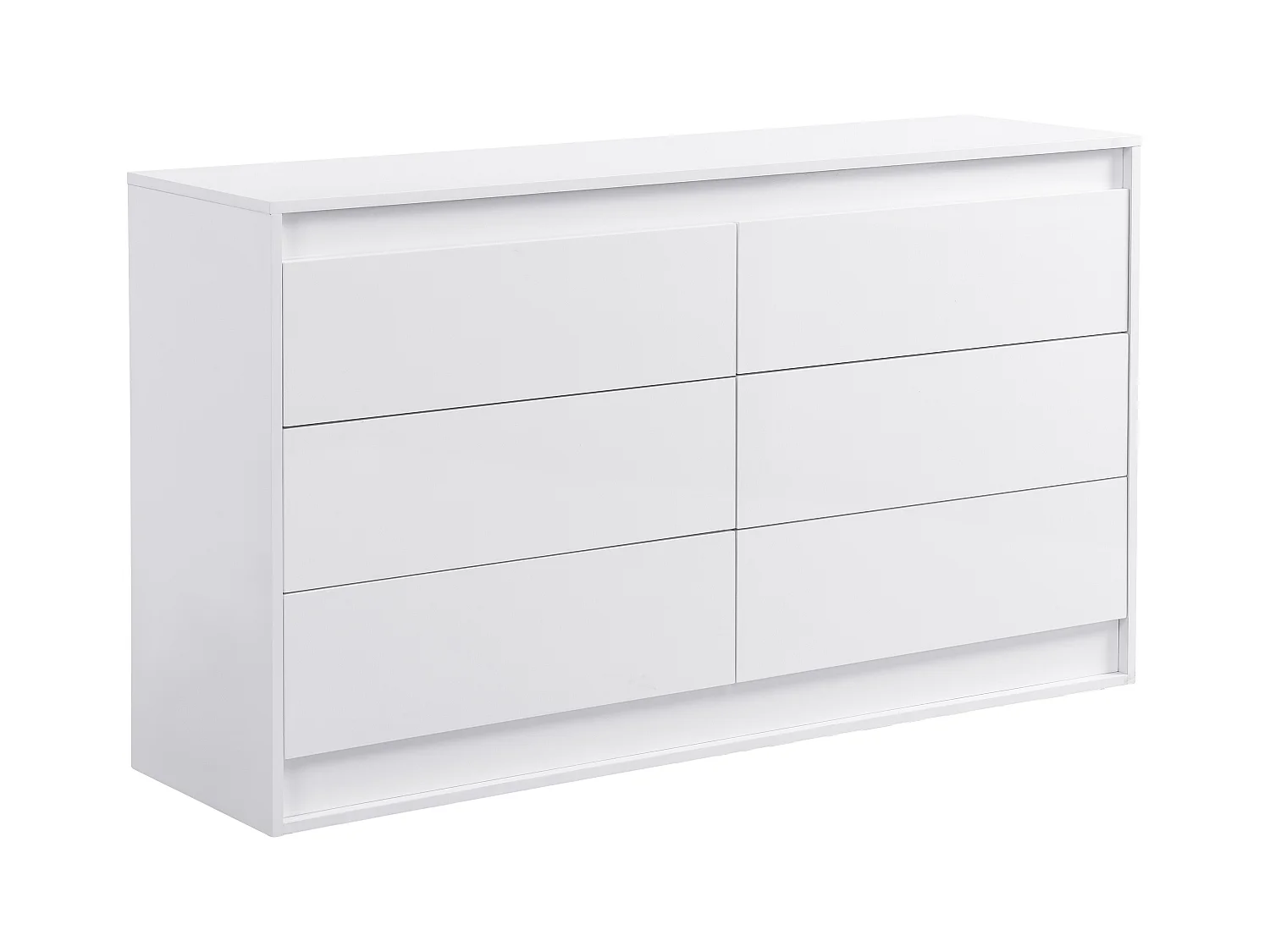 Kommode mit 6 Schubladen - Mit LED-Beleuchtung - MDF - Weiß - RUKALO