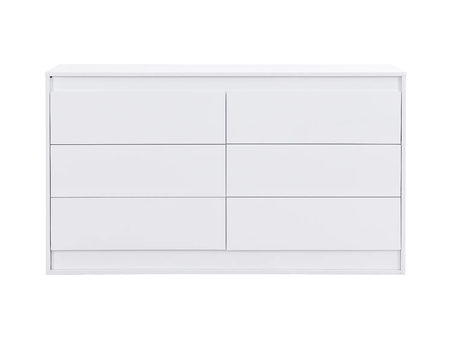 Kommode mit 6 Schubladen - Mit LED-Beleuchtung - MDF - Weiß - RUKALO