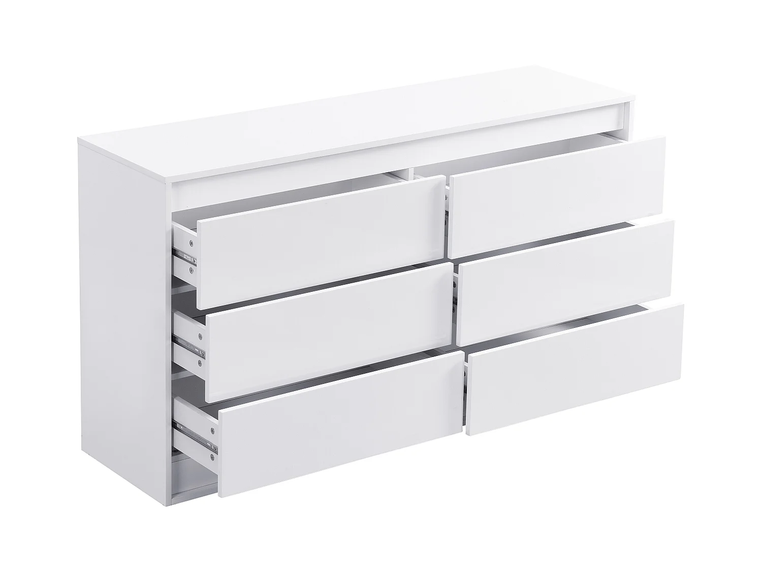Kommode mit 6 Schubladen - Mit LED-Beleuchtung - MDF - Weiß - RUKALO