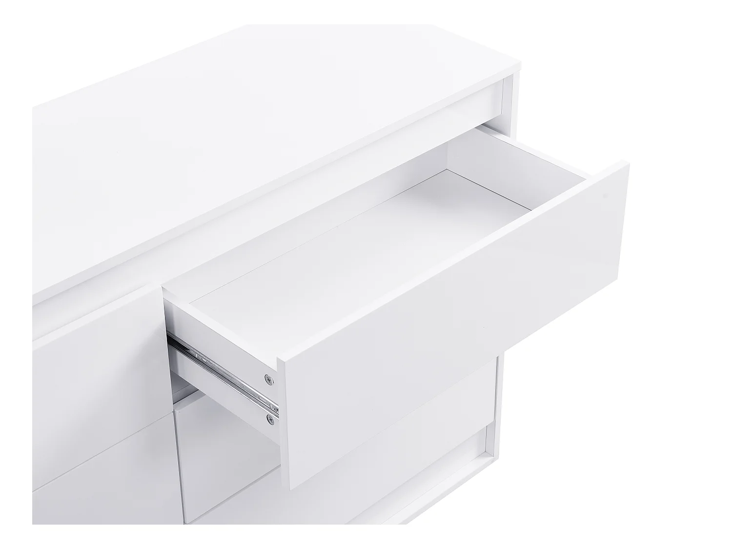 Kommode mit 6 Schubladen - Mit LED-Beleuchtung - MDF - Weiß - RUKALO