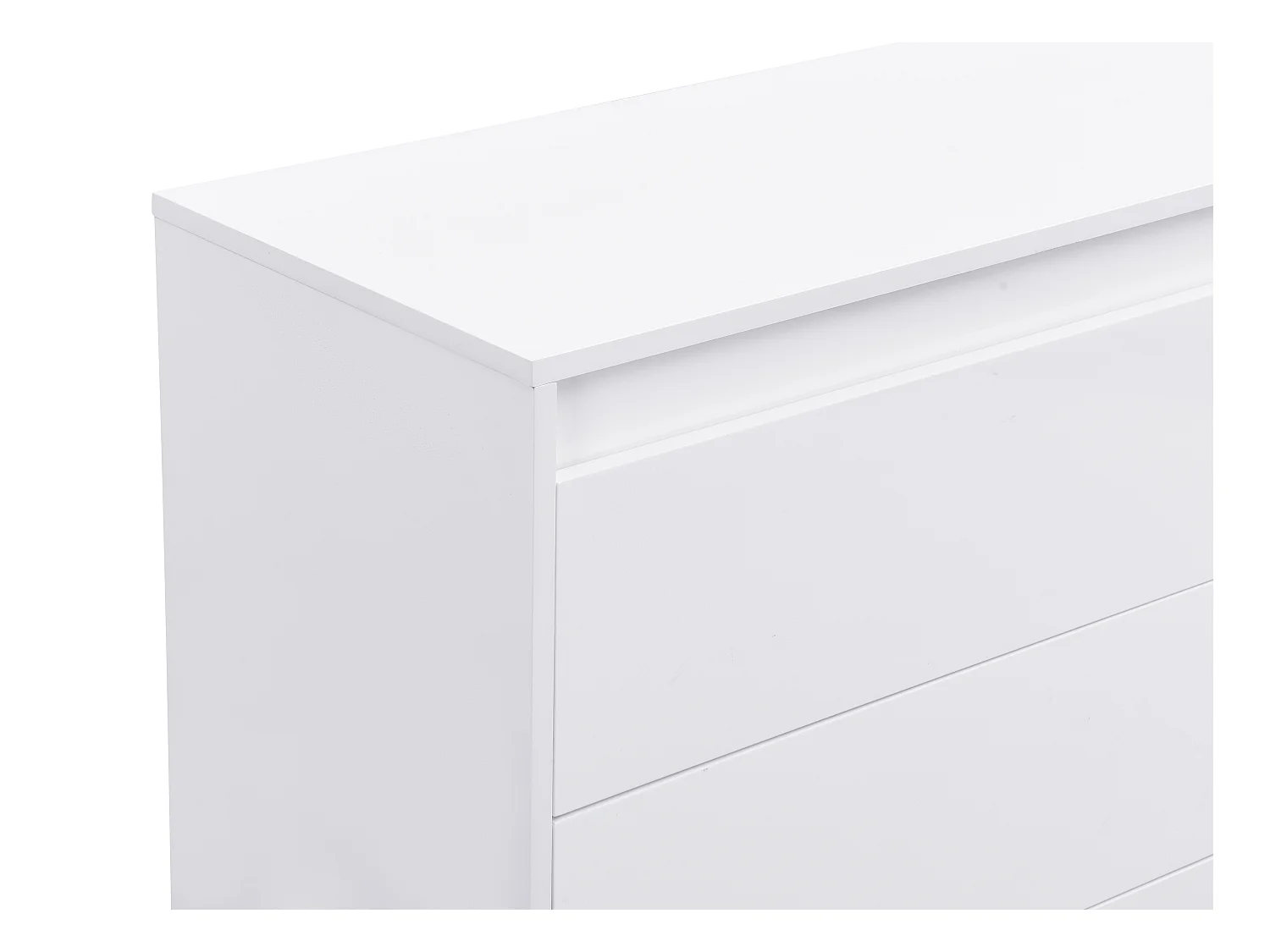 Kommode mit 6 Schubladen - Mit LED-Beleuchtung - MDF - Weiß - RUKALO