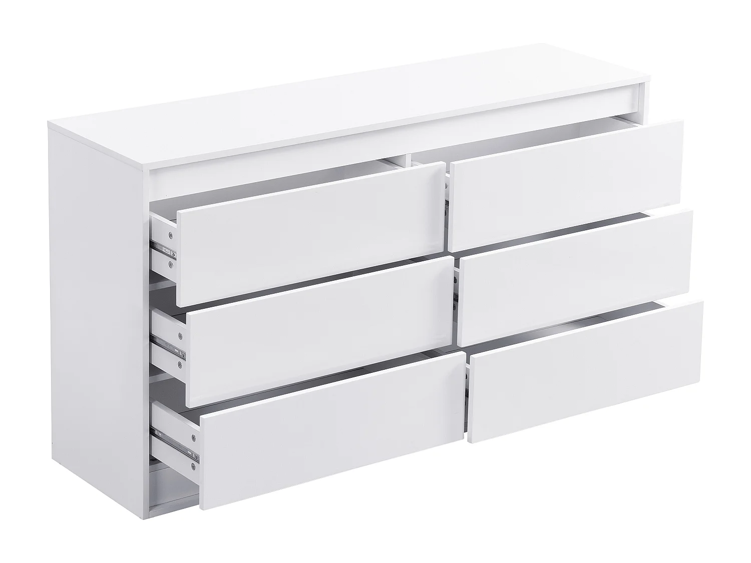 Cómoda 6 gavetas com LEDs em MDF branco - RUKALO