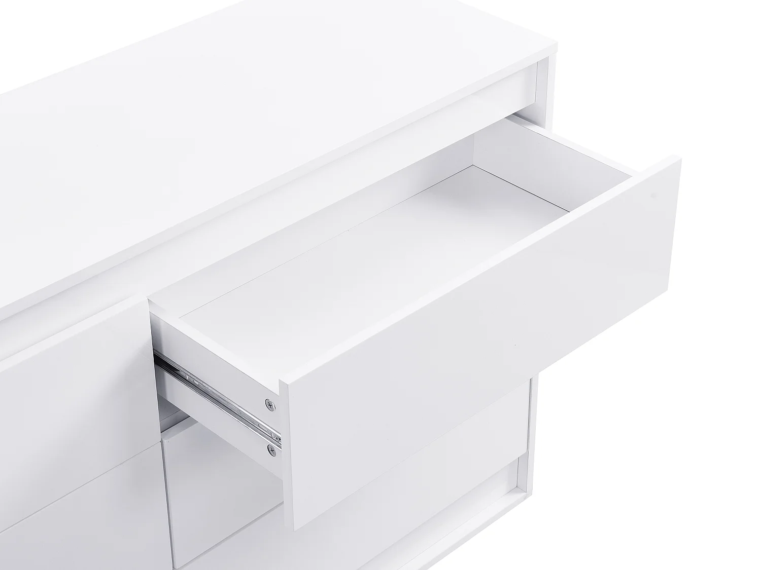 Cómoda 6 gavetas com LEDs em MDF branco - RUKALO