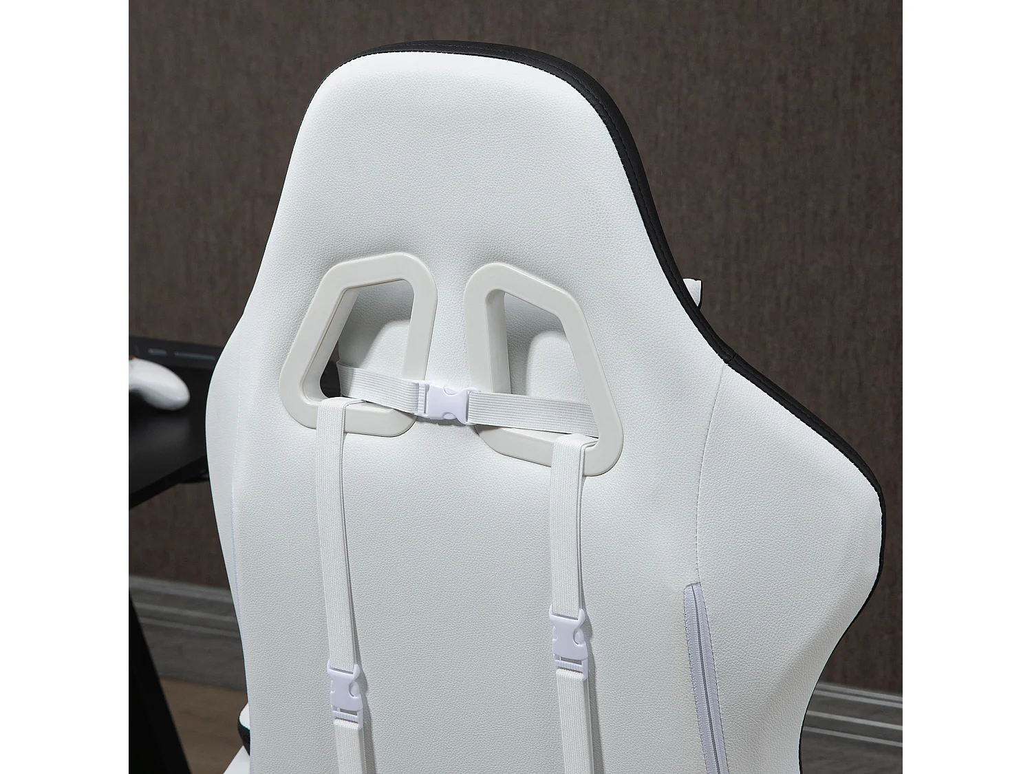 Silla gaming blanco 65x65x129 cm Vinsetto