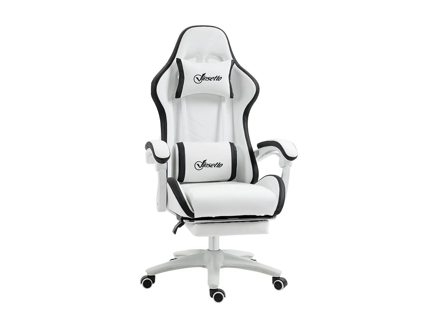 Silla gaming blanco 65x65x129 cm Vinsetto