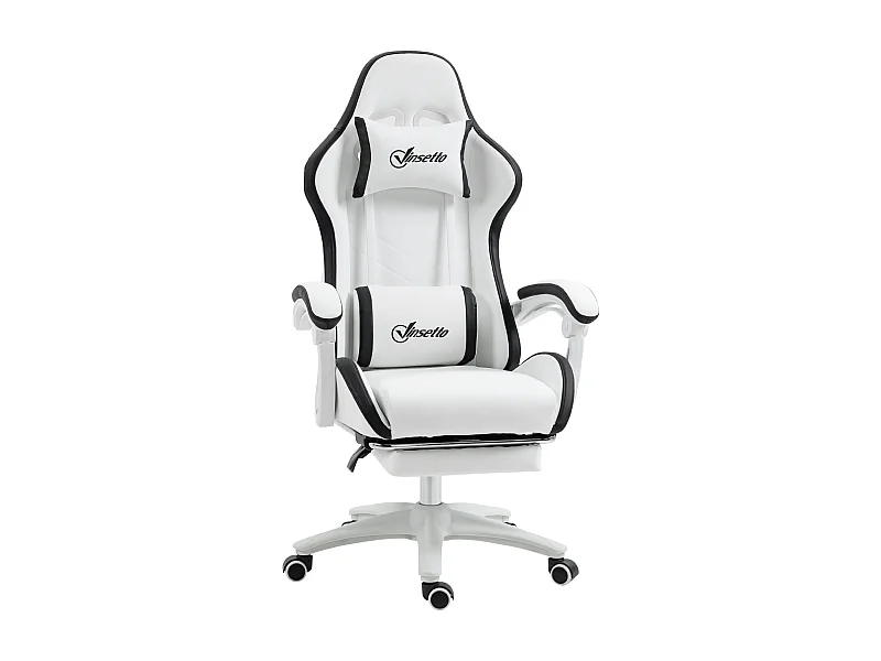 Silla gaming blanco 65x65x129 cm Vinsetto