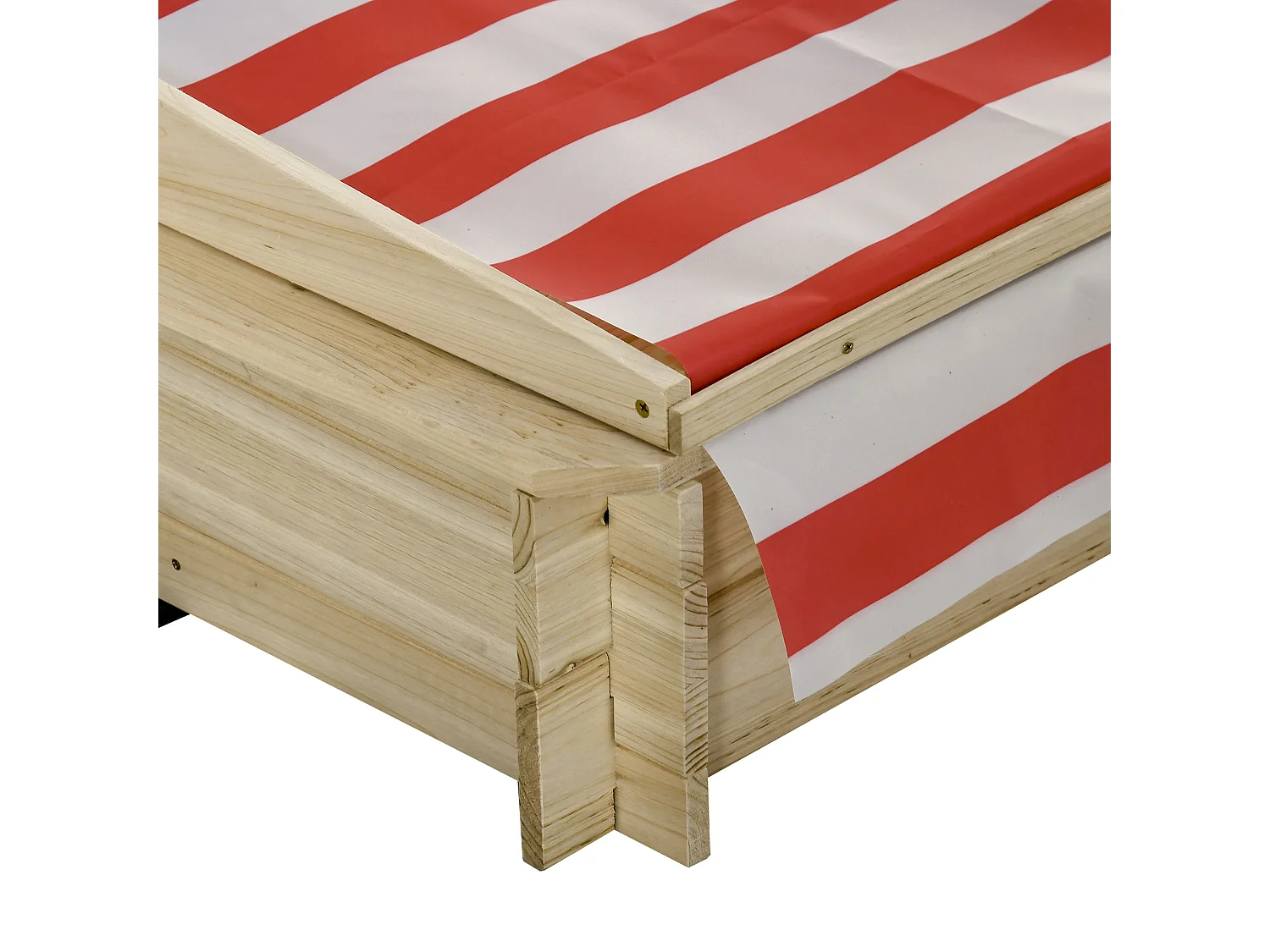 Arenero para niños madera natural 118x118x118 cm Outsunny