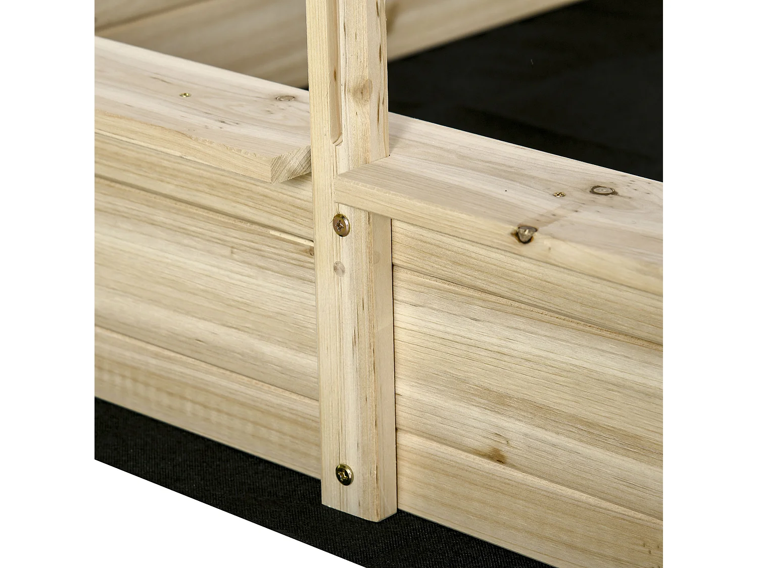 Arenero para niños madera natural 118x118x118 cm Outsunny