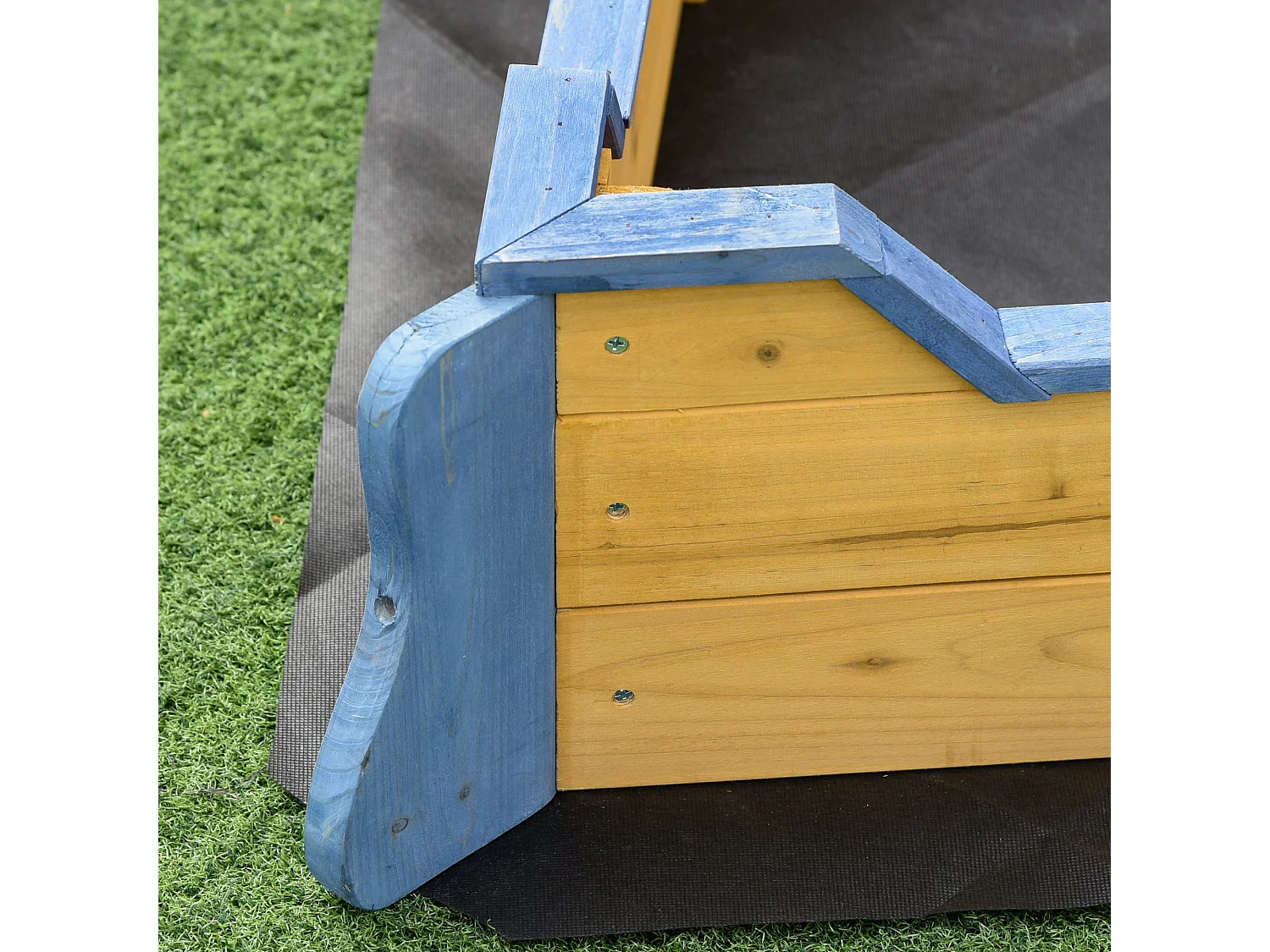 Arenero infantil de madera madera natural 158x78x45.5 cm Outsunny