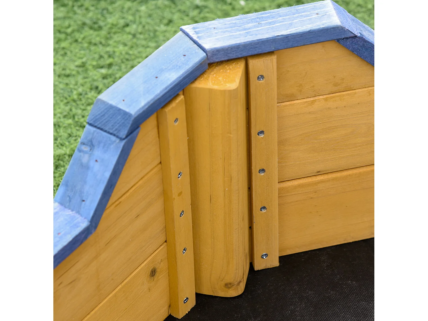 Arenero infantil de madera madera natural 158x78x45.5 cm Outsunny