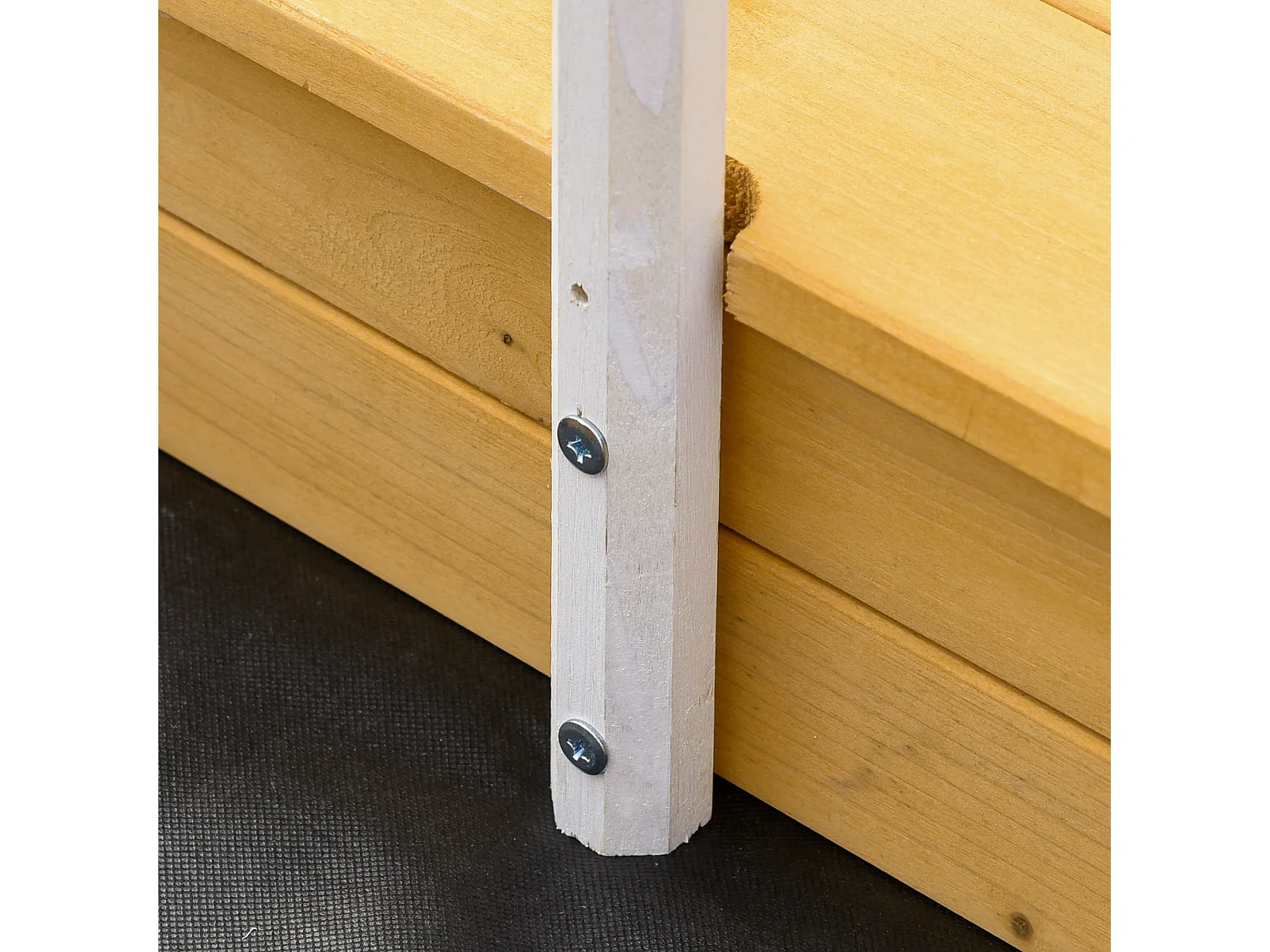 Arenero infantil de madera madera natural 158x78x45.5 cm Outsunny