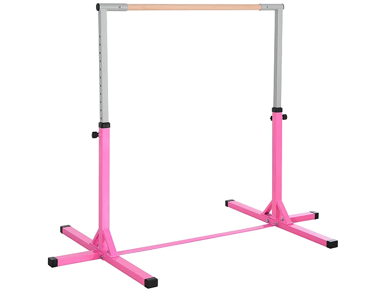 Barra de gimnasia rosa 197x121x150 cm HOMCOM
