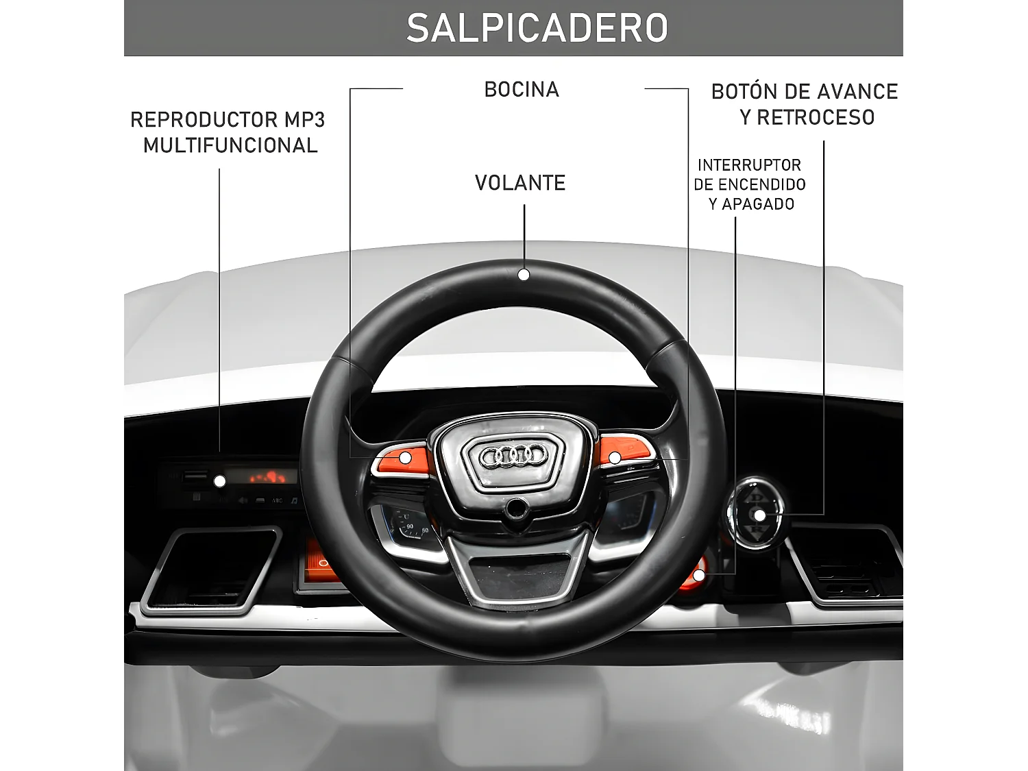 Coche eléctrico blanco 116x75x56cm HOMCOM