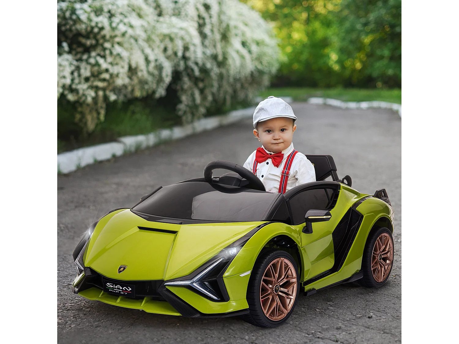 Coche eléctrico para niños verde 108x62x40 cm HOMCOM