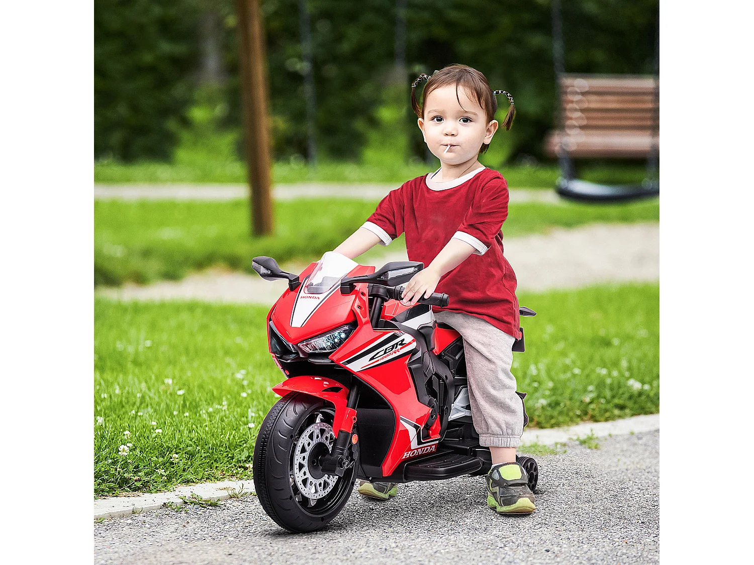 Moto eléctrica infantil rojo 90x44x52 cm HOMCOM