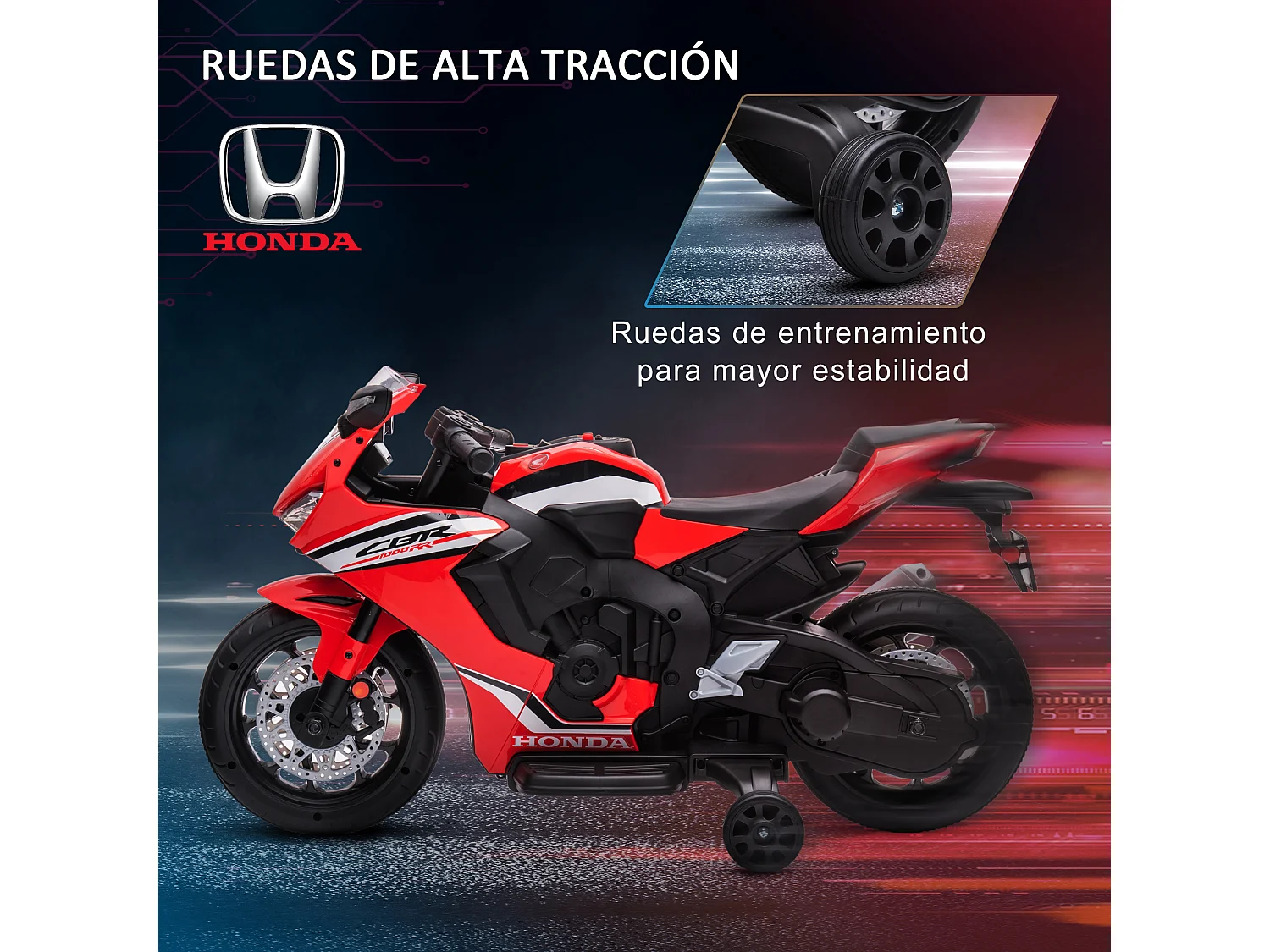 Moto eléctrica infantil rojo 90x44x52 cm HOMCOM