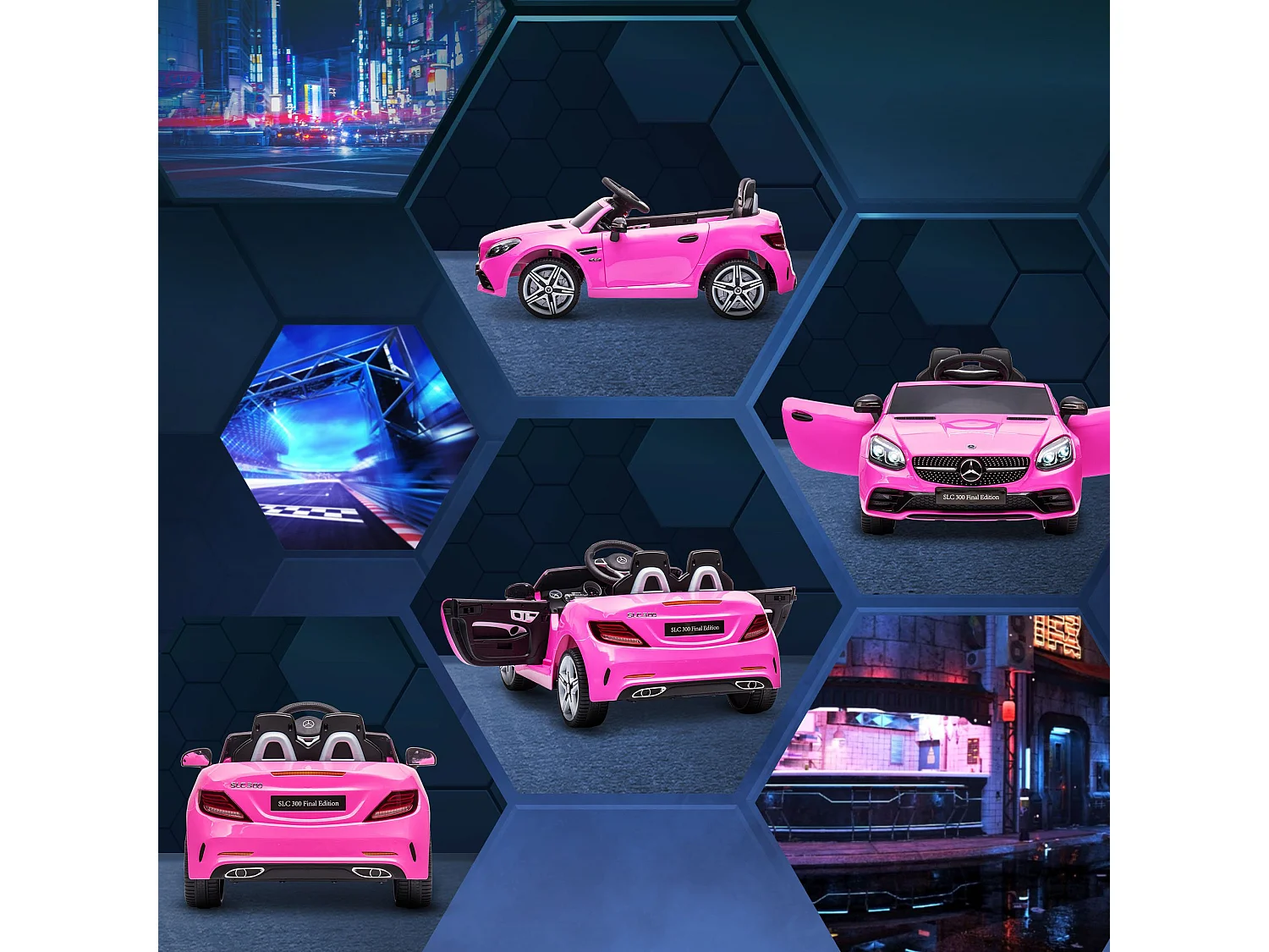 Coche eléctrico rosa 107x62.5x44 cm AIYAPLAY