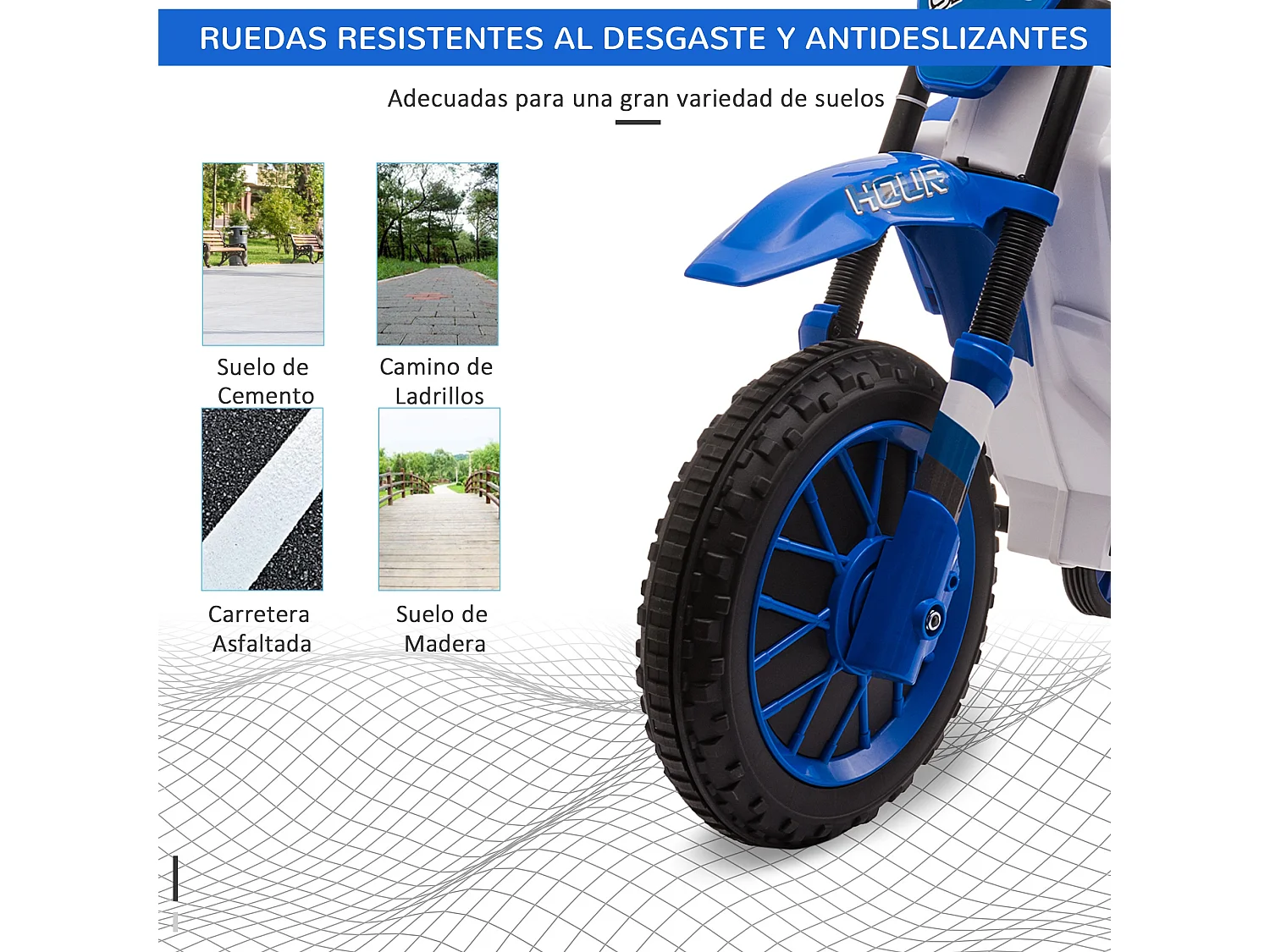 Moto eléctrica para niños azul 106.5x51.5x68 cm HOMCOM