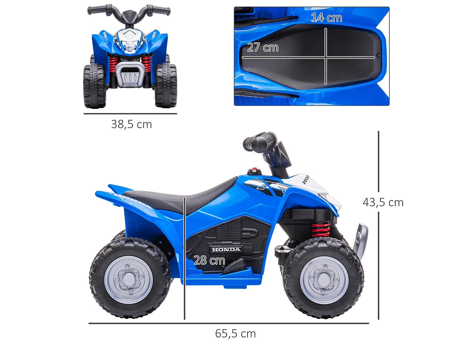 Quad eléctrico azul 65.5x38.5x43.5 cm AIYAPLAY