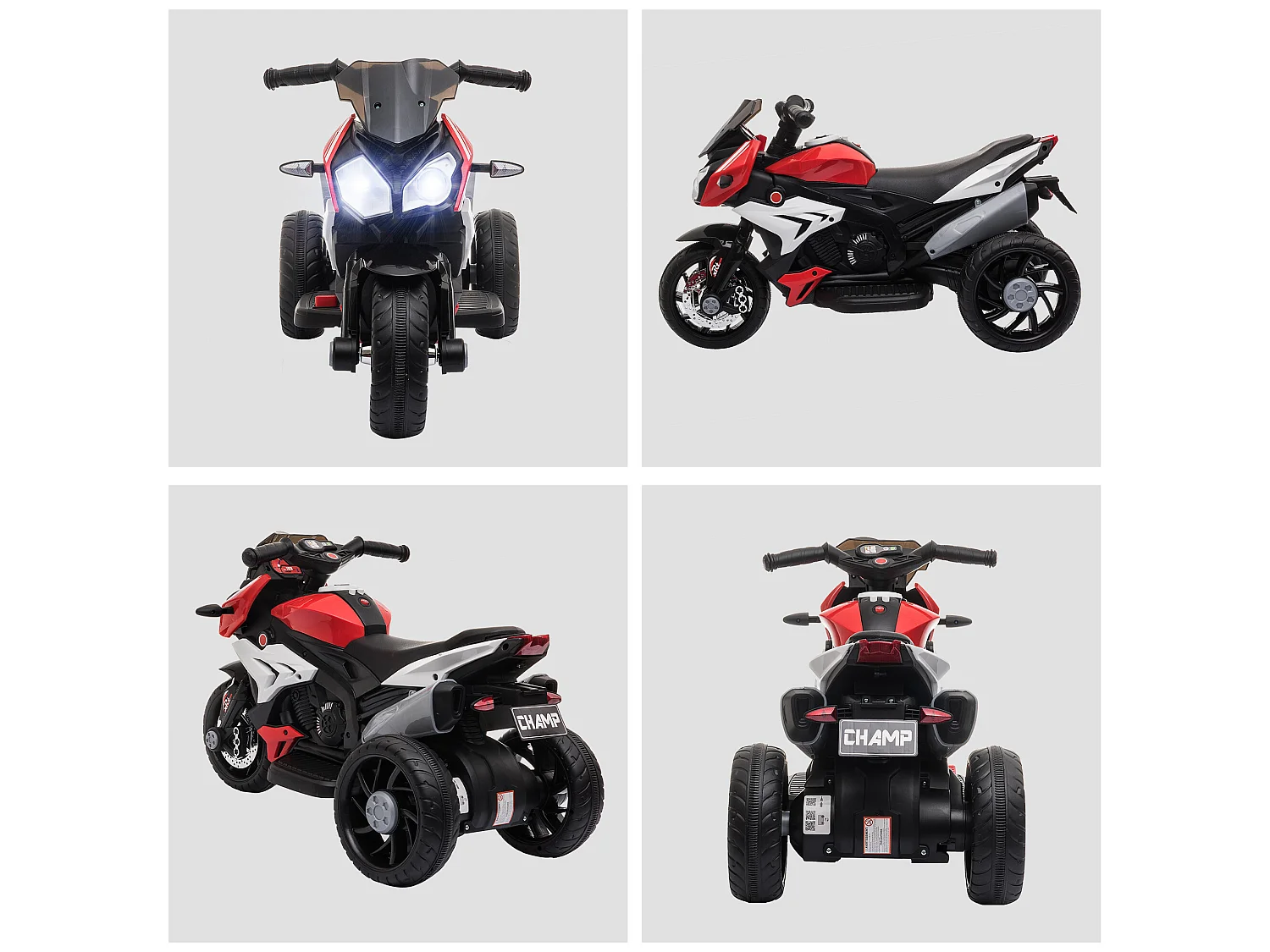 Moto eléctrica infantil rojo 86x42x52 cm HOMCOM