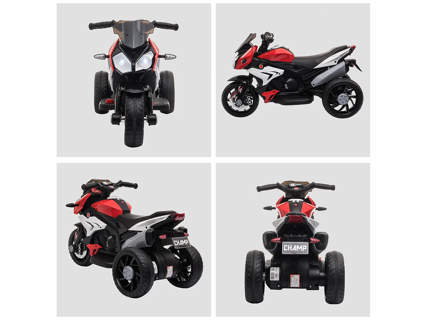 Moto eléctrica infantil rojo 86x42x52 cm HOMCOM