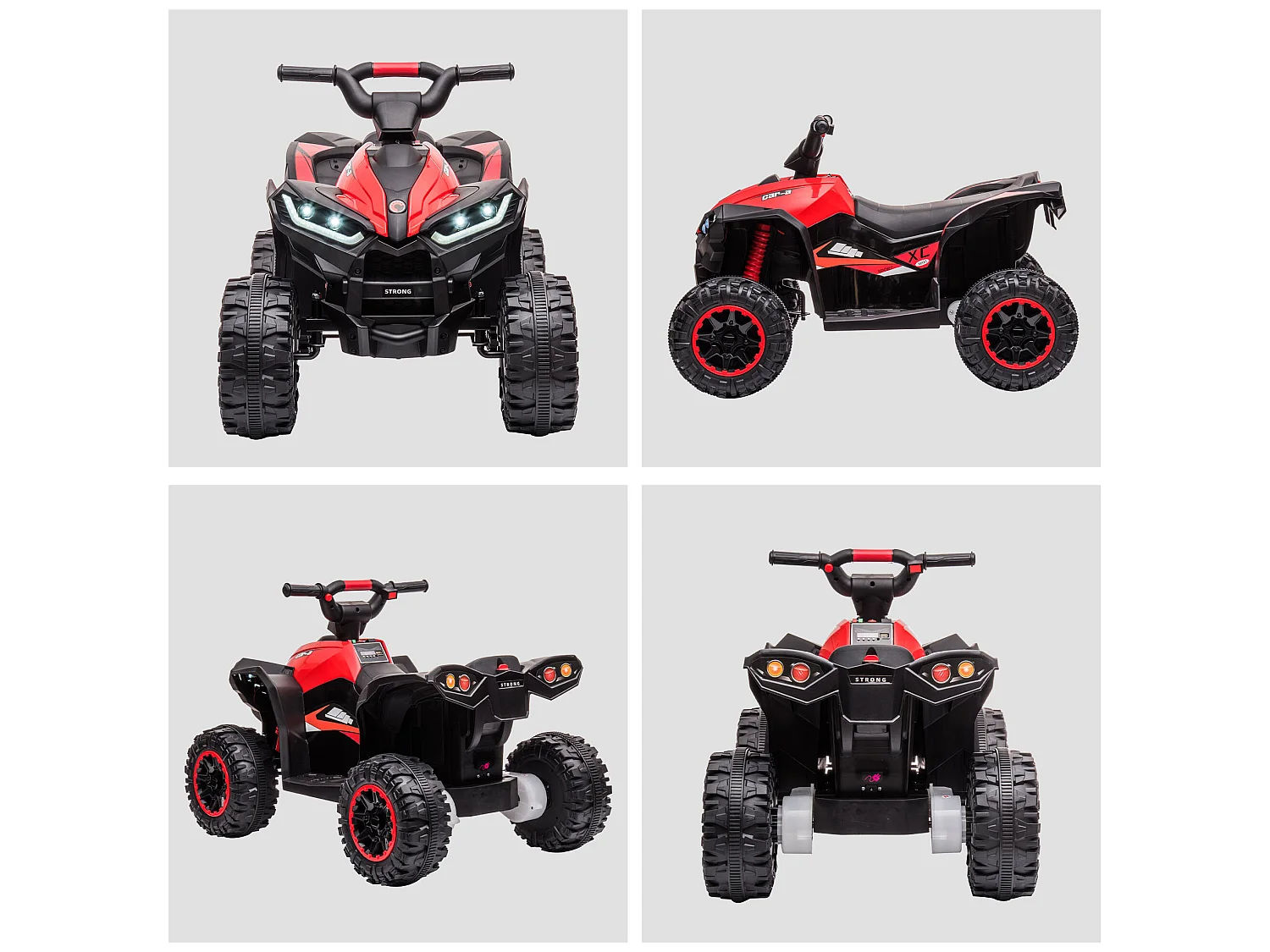 Quad eléctrico infantil rojo 83x53x55.5 cm HOMCOM