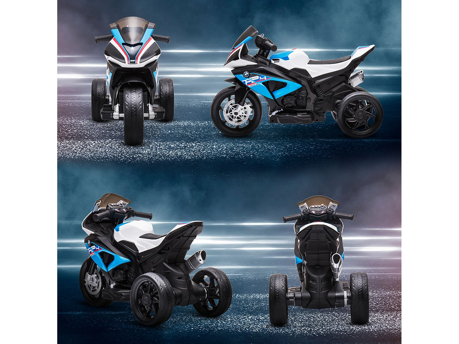 Moto eléctrica infantil azul 82.5x42x54 cm HOMCOM