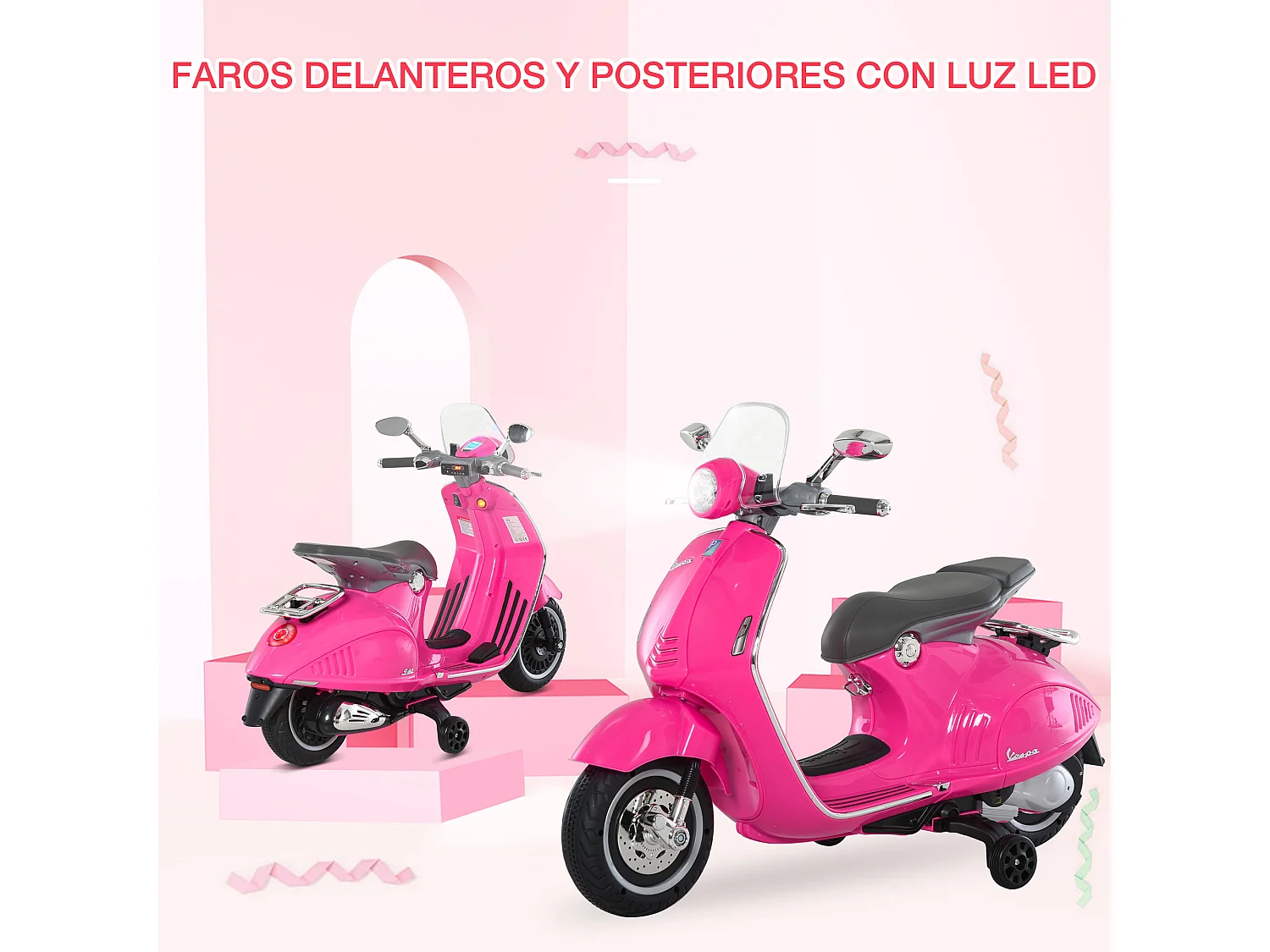 Moto eléctrica rosa 108 x 49 x 75 cm HOMCOM