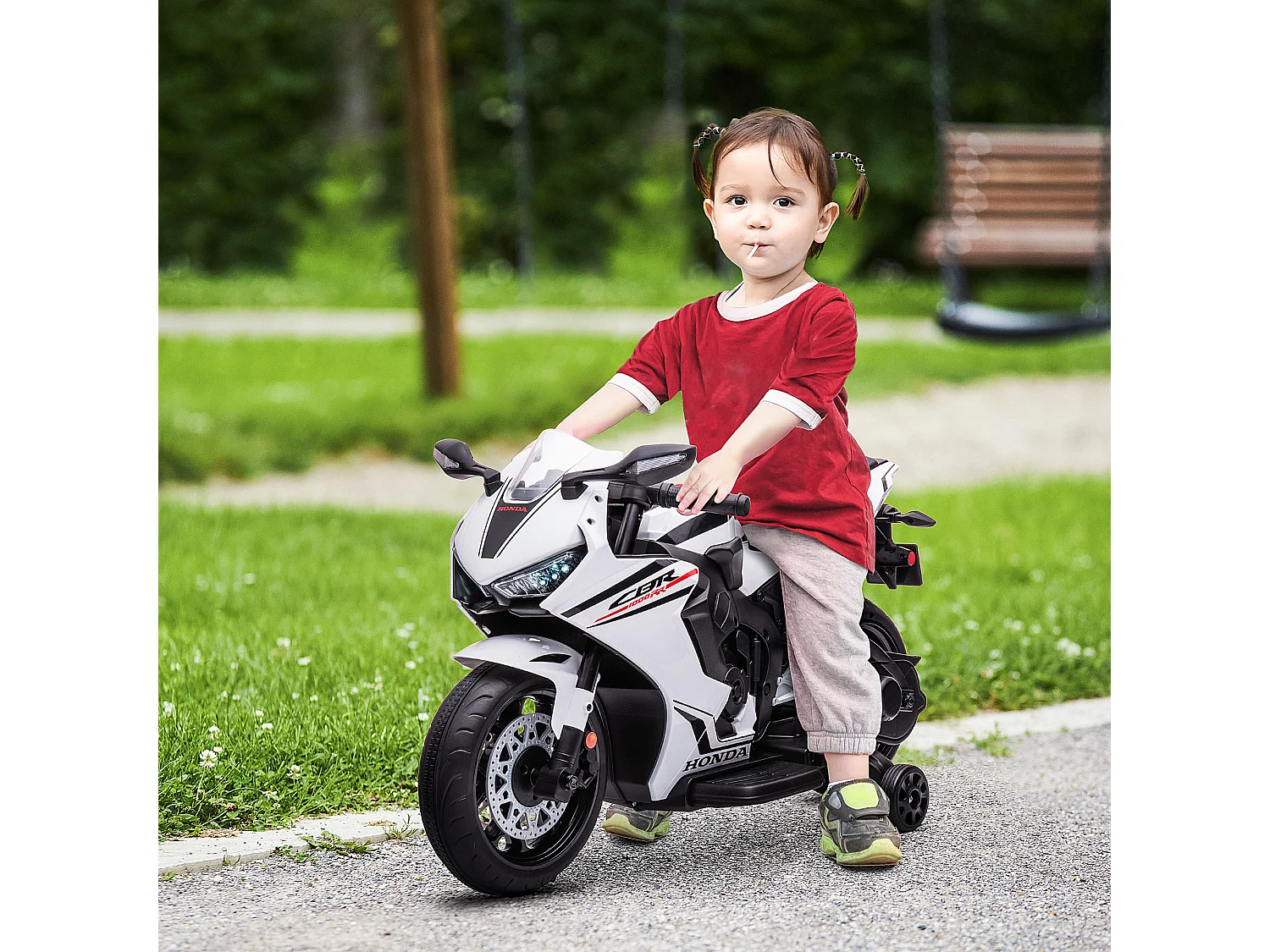 Moto eléctrica infantil blanco 90x44x52 cm HOMCOM