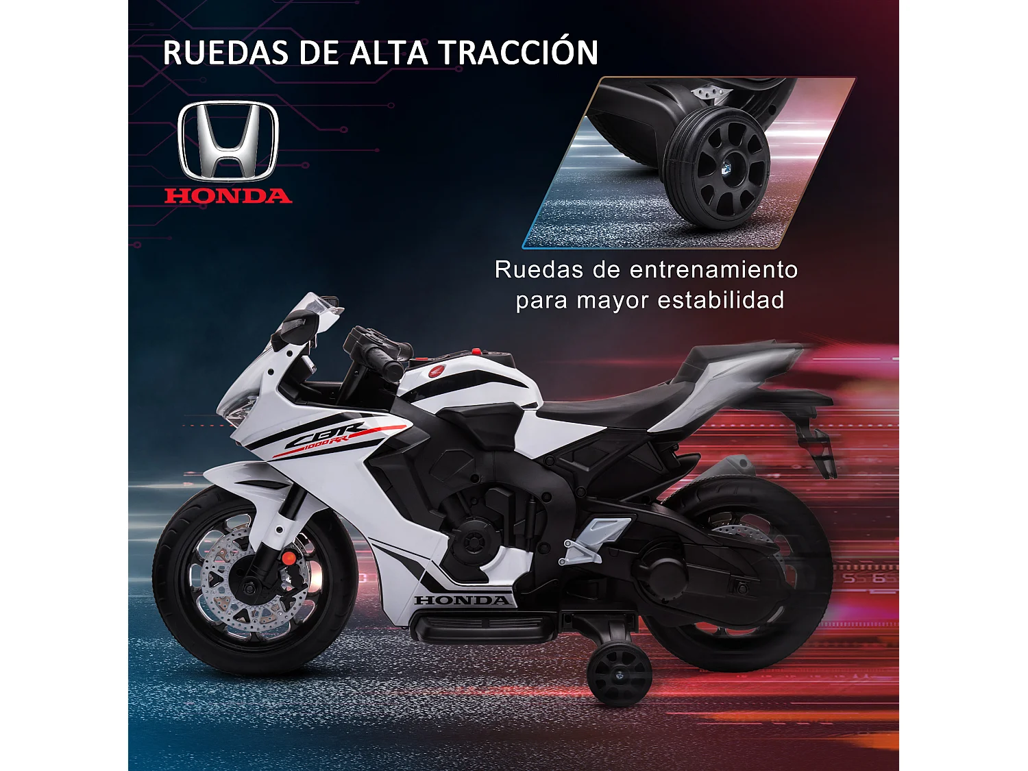Moto eléctrica infantil blanco 90x44x52 cm HOMCOM