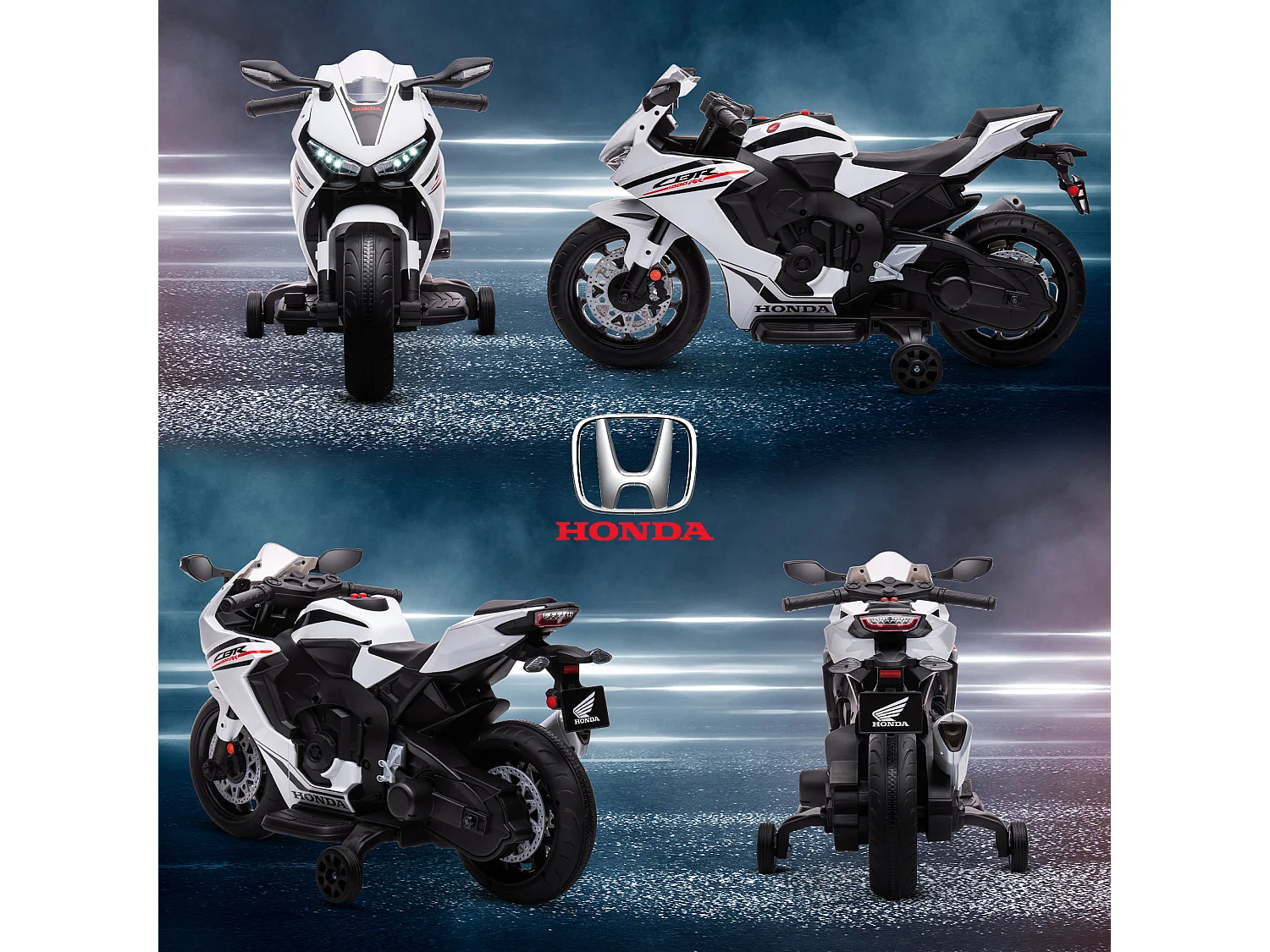 Moto eléctrica infantil blanco 90x44x52 cm HOMCOM