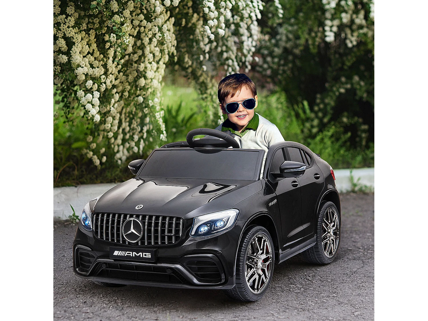 Coche eléctrico negro 115x70x55cm HOMCOM