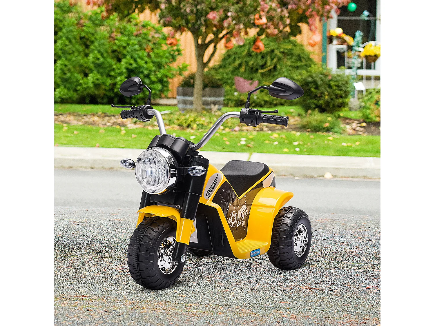 Moto eléctrica para niños amarillo 72x57x56 cm HOMCOM