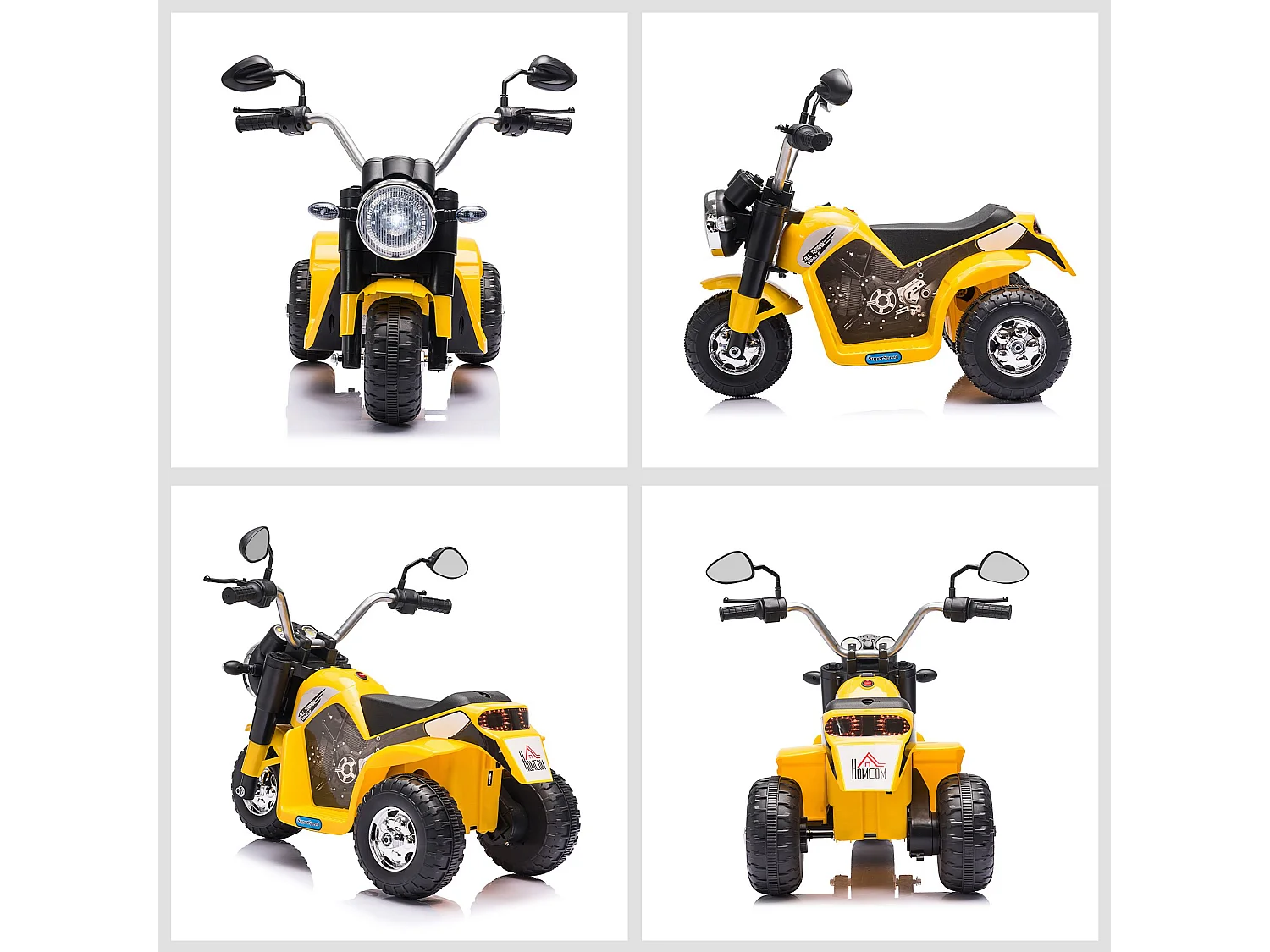 Moto eléctrica para niños amarillo 72x57x56 cm HOMCOM