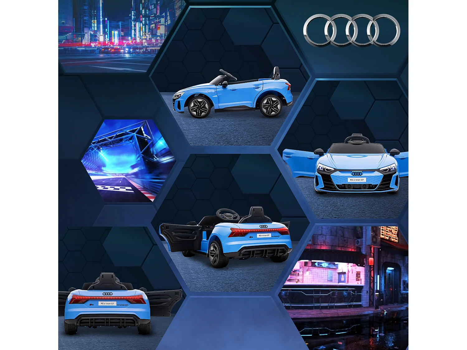 Coche eléctrico infantil azul 103x58x41 cm HOMCOM