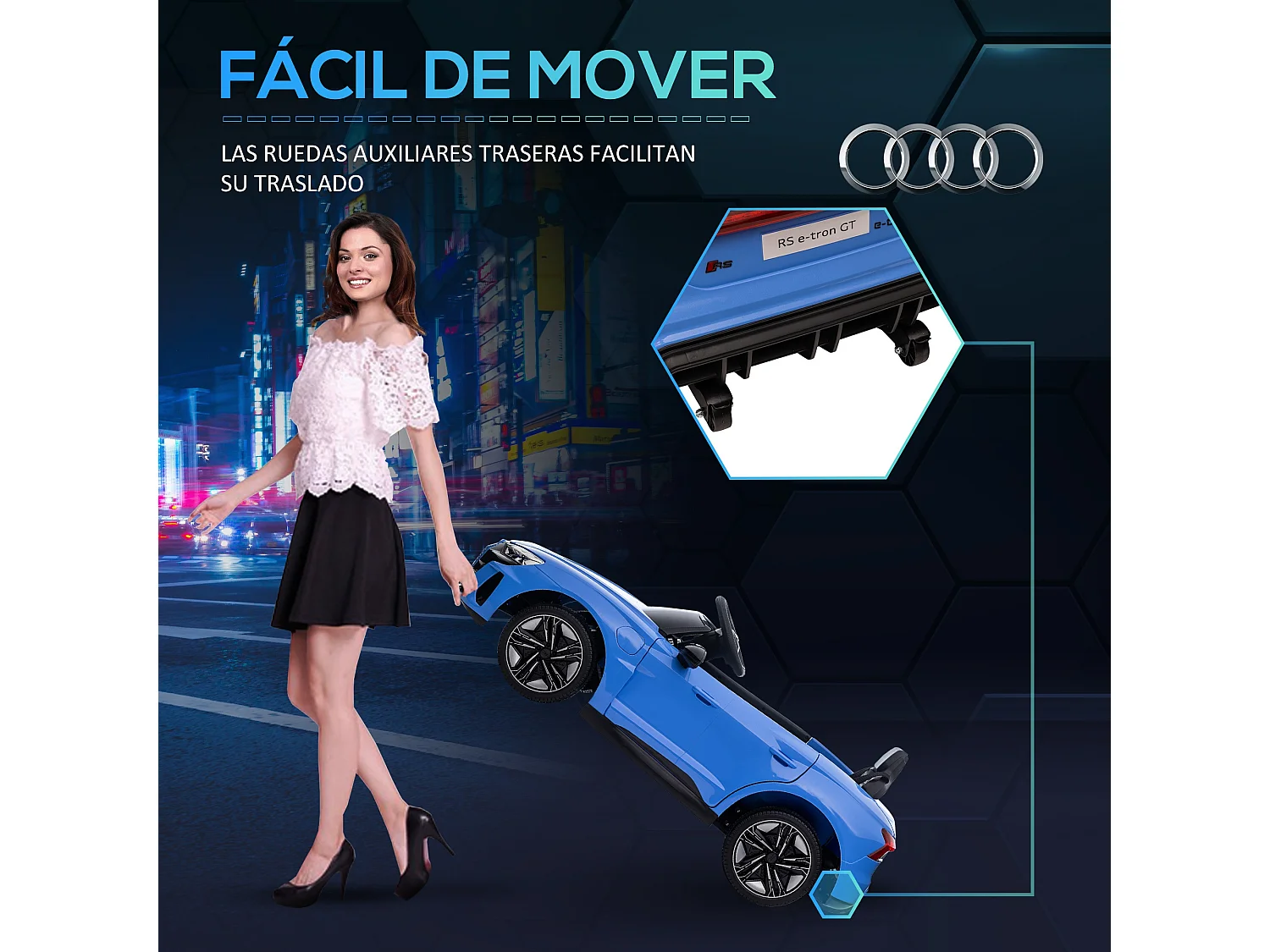 Coche eléctrico infantil azul 103x58x41 cm HOMCOM