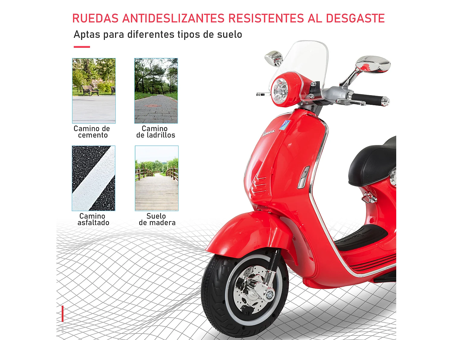 Moto eléctrica rojo 108 x 49 x 75 cm HOMCOM