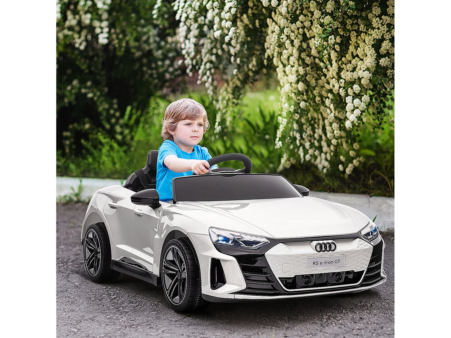 Coche eléctrico infantil blanco 103x58x41 cm HOMCOM