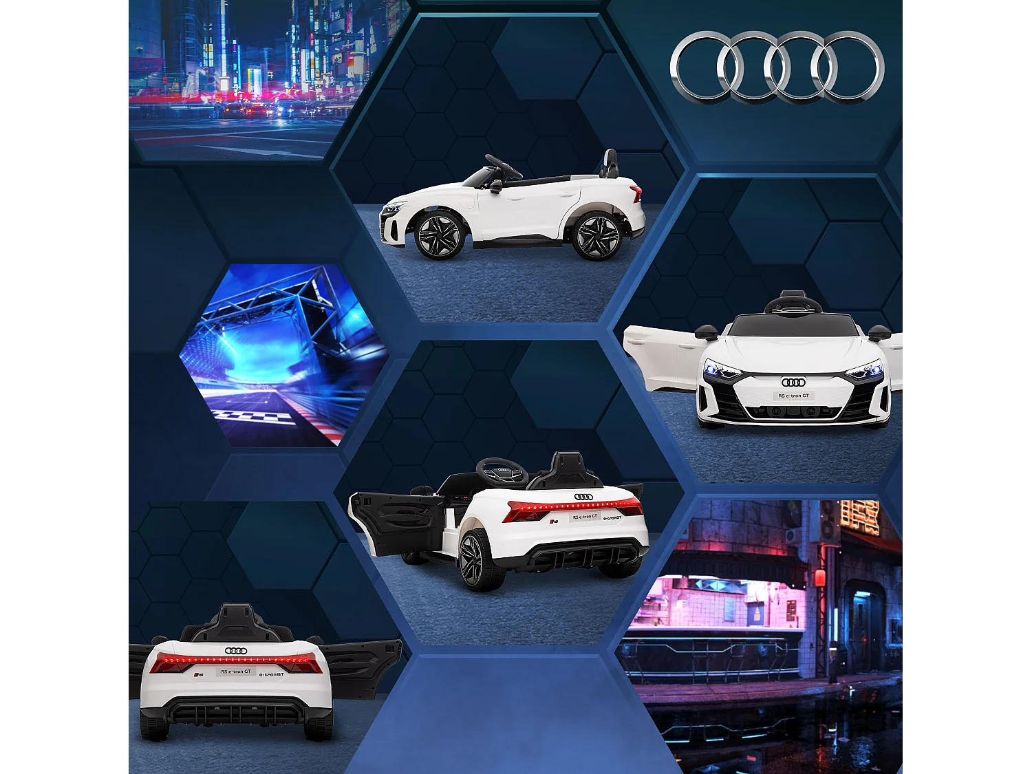 Coche eléctrico infantil blanco 103x58x41 cm HOMCOM