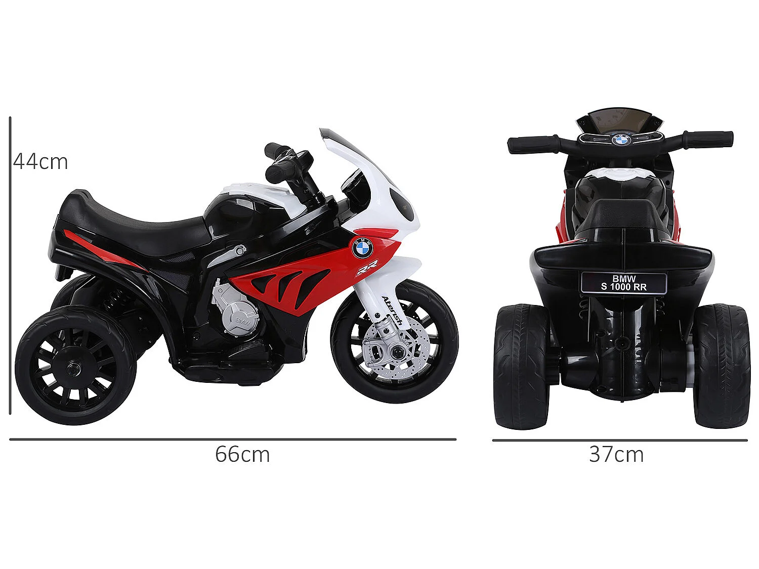 Moto eléctrica infantil rojo 66x37x44cm HOMCOM