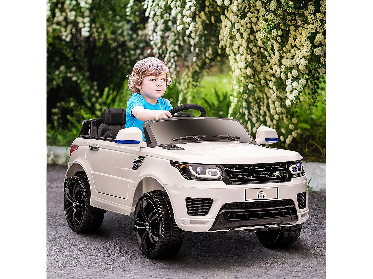 Coche eléctrico infantil blanco 110x68x52 cm HOMCOM