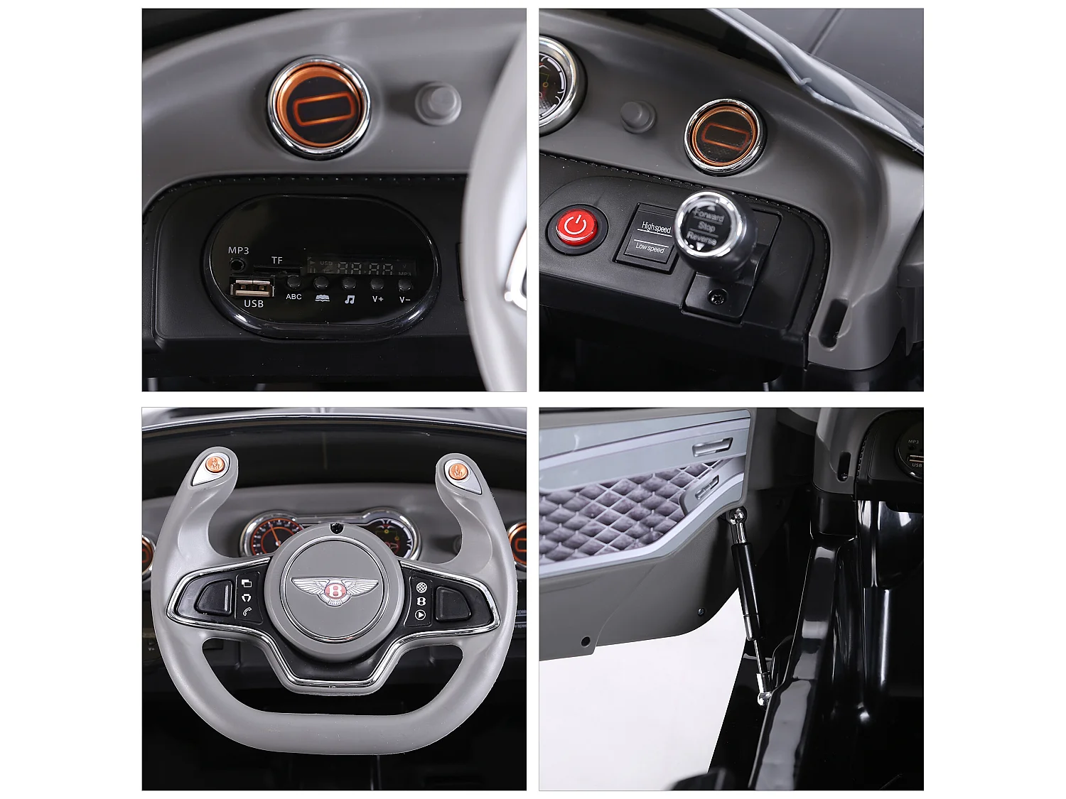 Coche eléctrico negro 108 x 60 x 43 cm HOMCOM