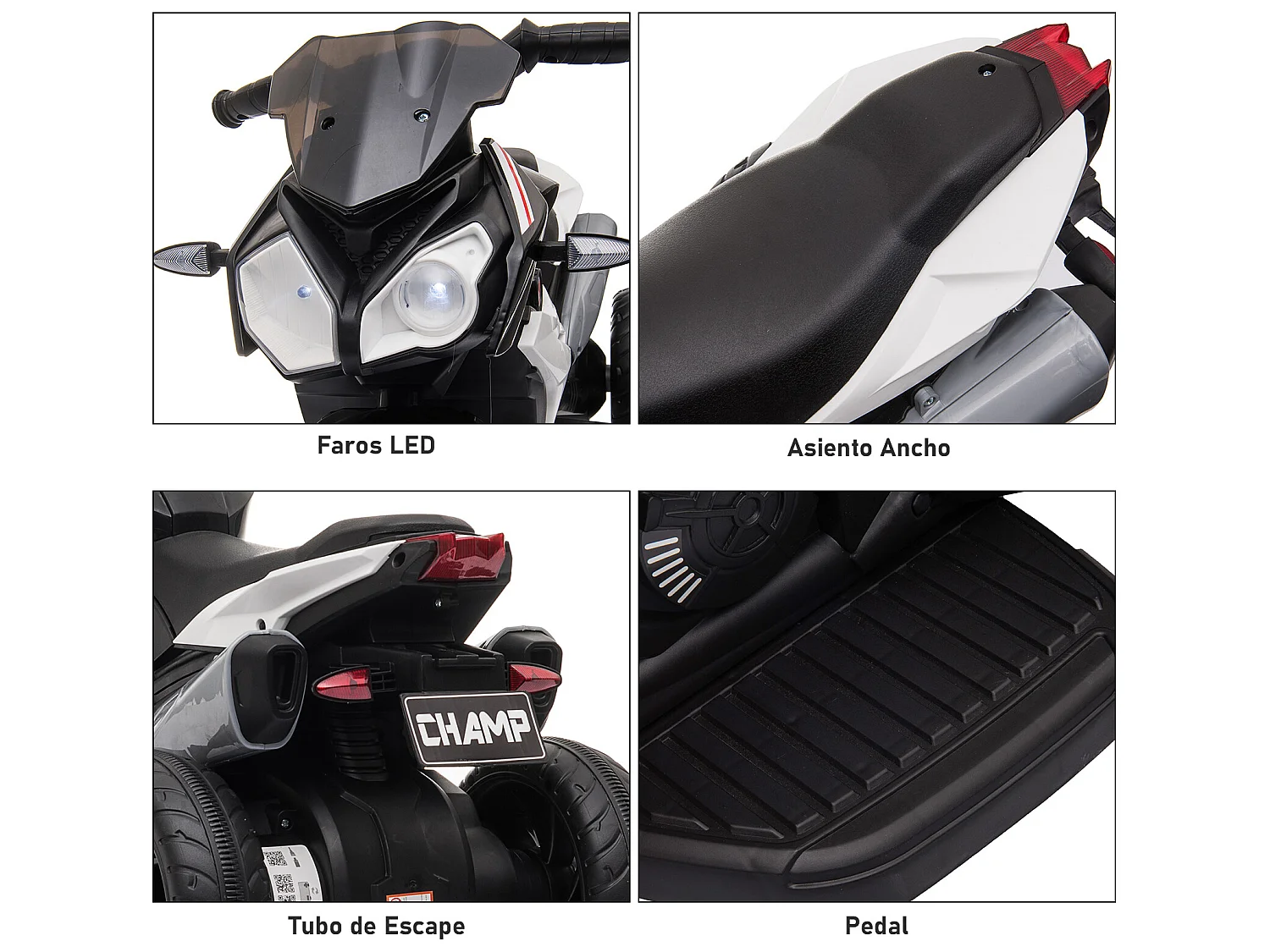 Moto eléctrica infantil negro 86x42x52 cm HOMCOM