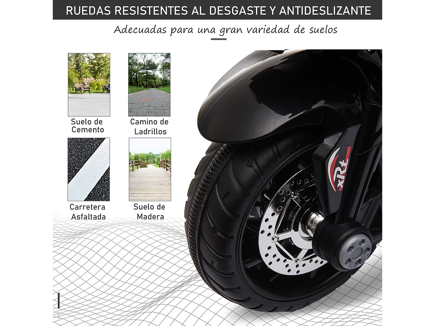 Moto eléctrica infantil negro 86x42x52 cm HOMCOM