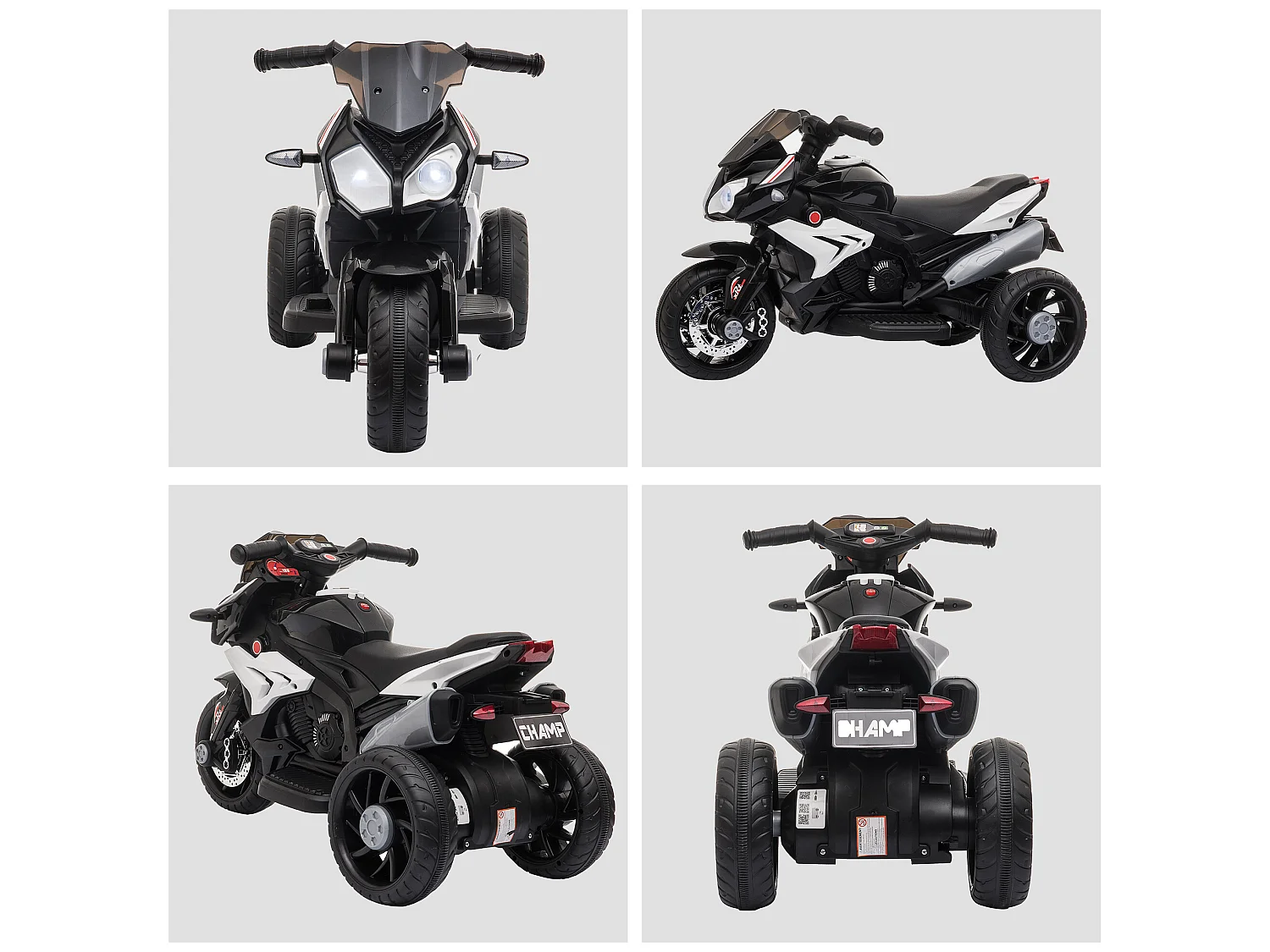 Moto eléctrica infantil negro 86x42x52 cm HOMCOM