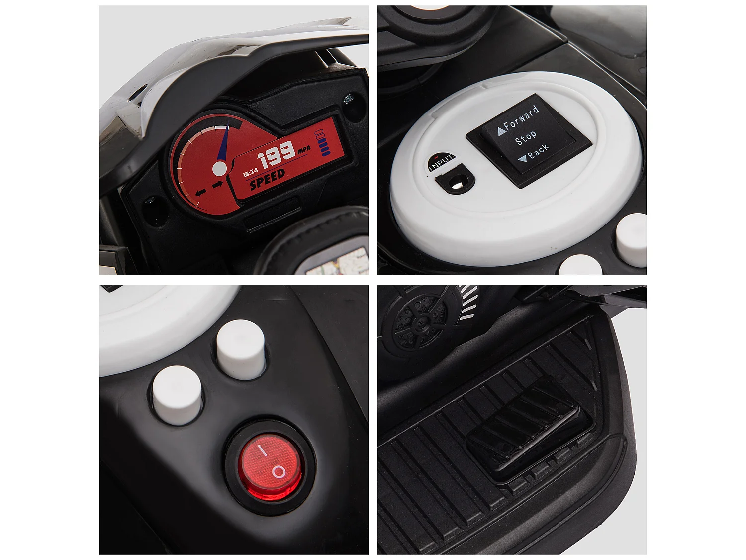 Moto eléctrica infantil negro 86x42x52 cm HOMCOM